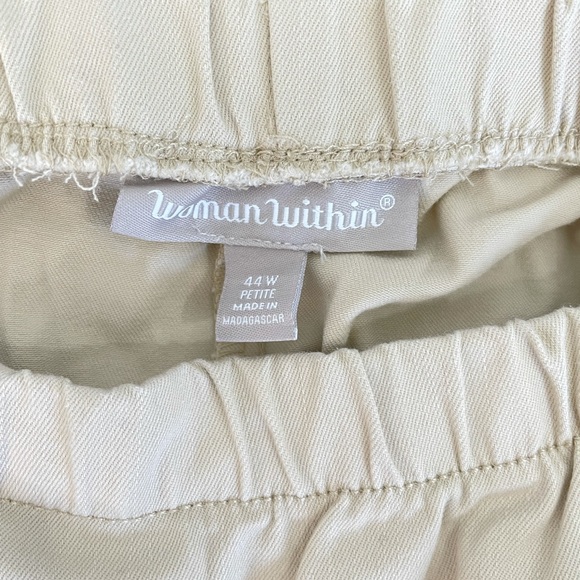 Woman Within plus size Khaki pull on Capris Pants - Picture 6 of 10